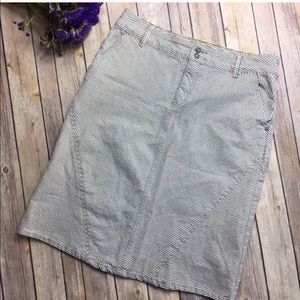 Pilcro Anthropologie Railroad Strip Denim Skirt